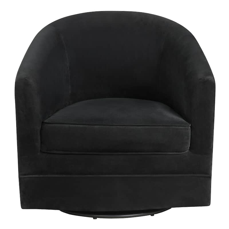 Gymax Set of 2 Modern Swivel Barrel Chair Velvet Accent Chair with - See details