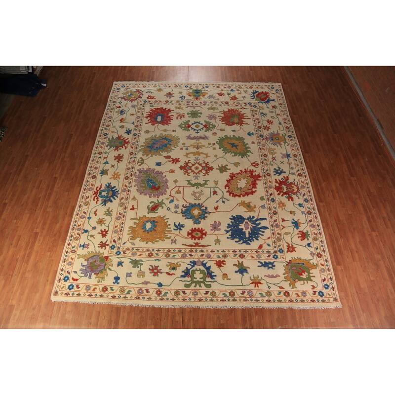 All-Over Floral Oushak Oriental Large Area Rug Handmade Wool Carpet - 11'10" x 14'9"