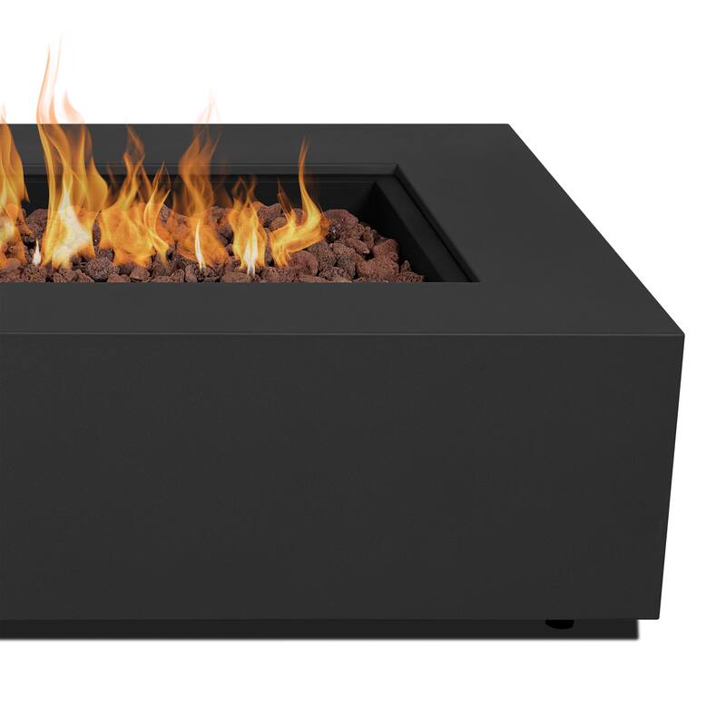 Aegean 75" Asymmetrical Rectangle Steel LP or NG Fire Pit Table