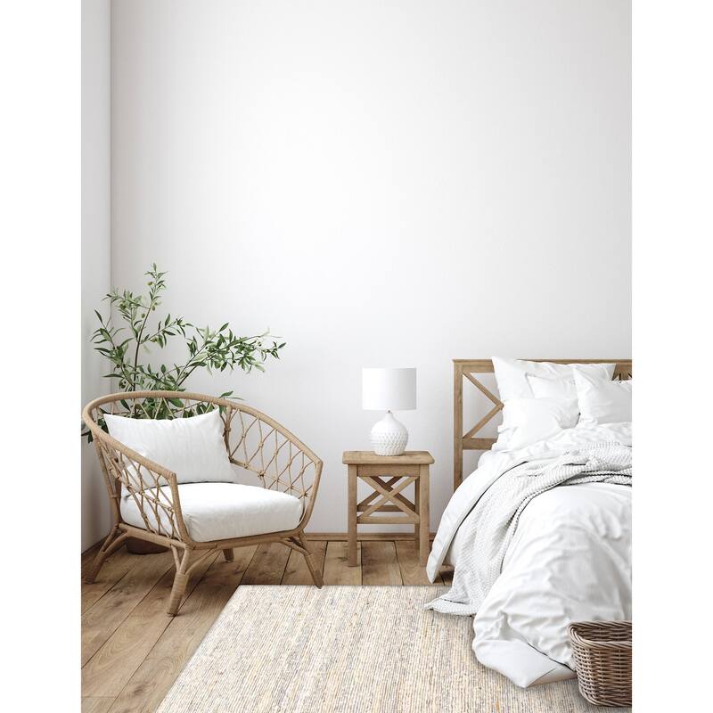 ECARPETGALLERY Braid weave Sienna Cream Wool Rug - 4'1 x 6'1