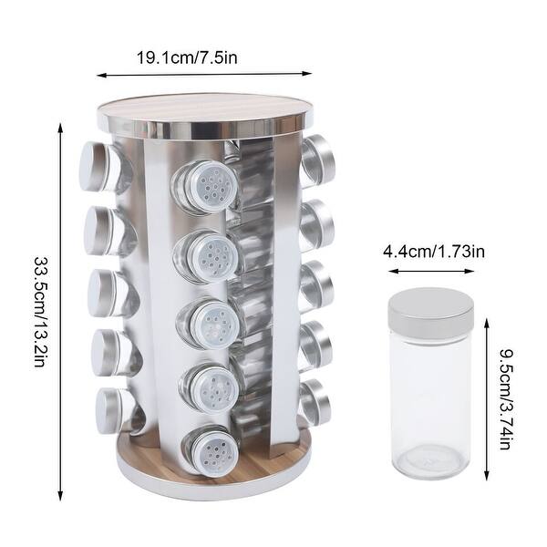 Rotating Spice Rack Organizer with 20 Stainless Steel Jars - Bed Bath ...
