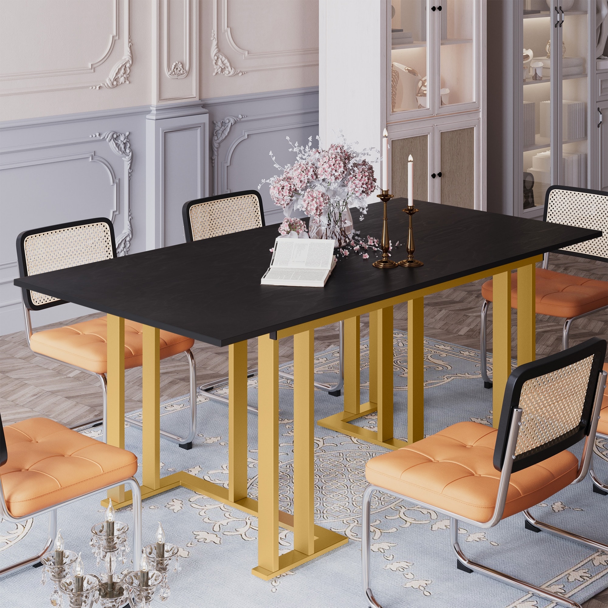 Roundhill noyes metal dining table with laminated faux marble top deals