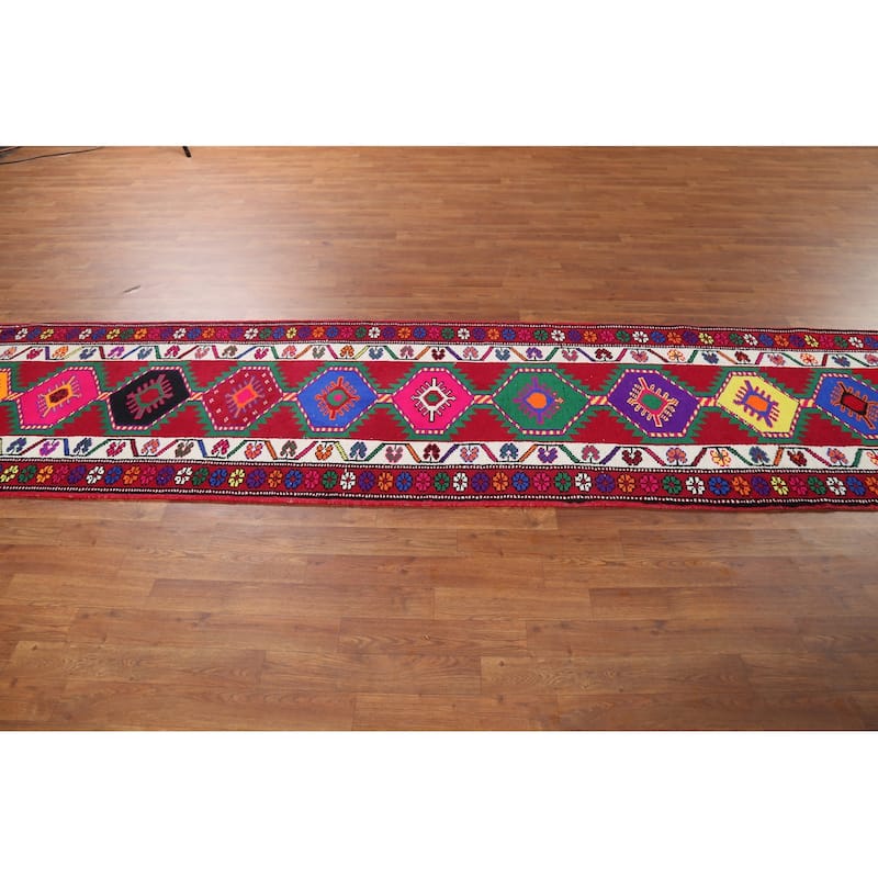 Anatolian Turkish Runner Rug Hand-Knotted Wool Carpet - 2'9"x 12'1"