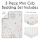 preview thumbnail 2 of 4, Sweet Jojo Designs Blush Pink Gold Star and Moon Girl 3pc Mini Crib Bedding Set Grey Celestial Sky Stars Gray Shabby Chic