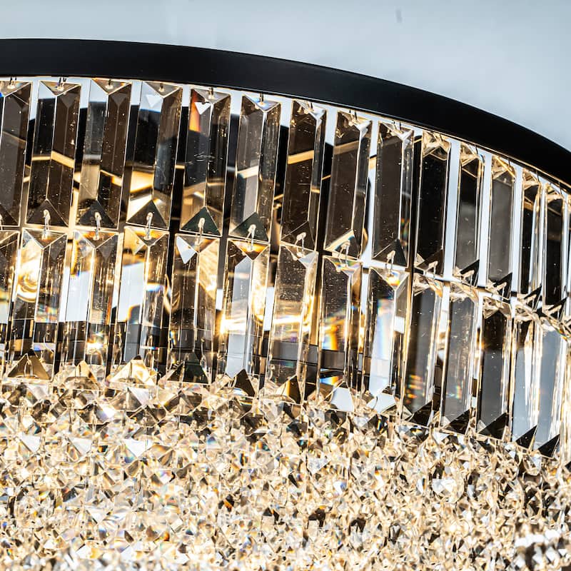 Modern Glam Tier Crystal Flush Mount Ceiling Light