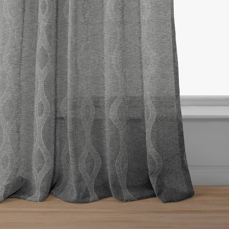 Exclusive Fabrics Vega Patterned Linen Sheer Curtain (1 Panel)