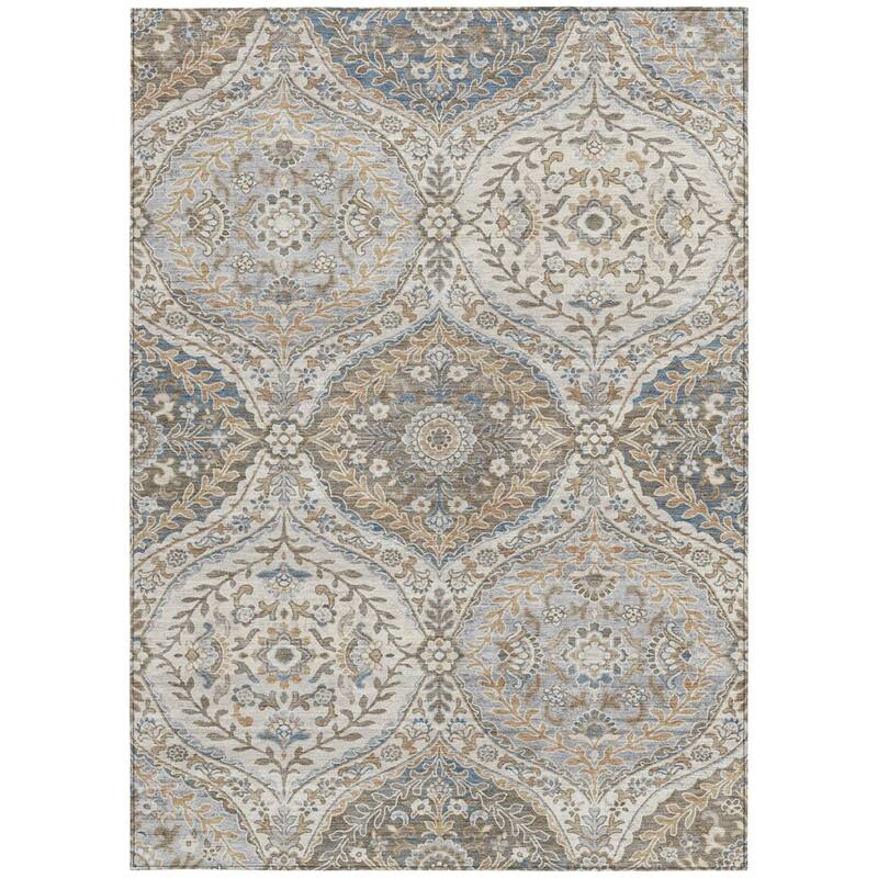 HomeRoots Floral Traditional Rectangle Outdoor Rug