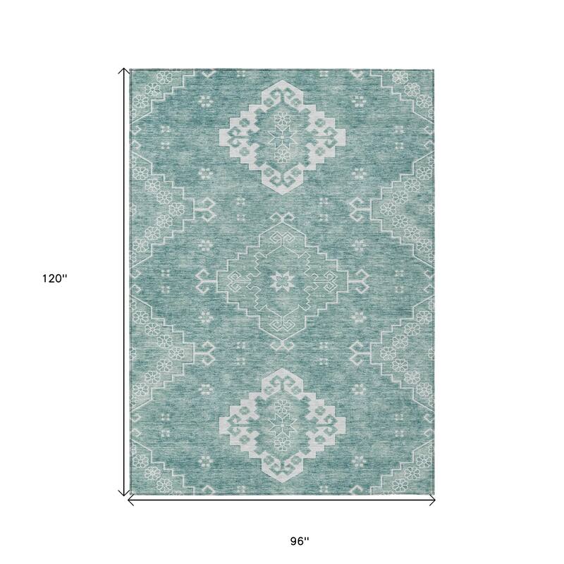 HomeRoots Medallion Traditional Rectangle Outdoor Rug