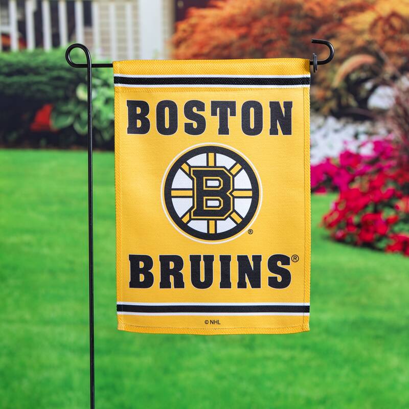 Embossed Suede Flag, Garden Size, Boston Bruins
