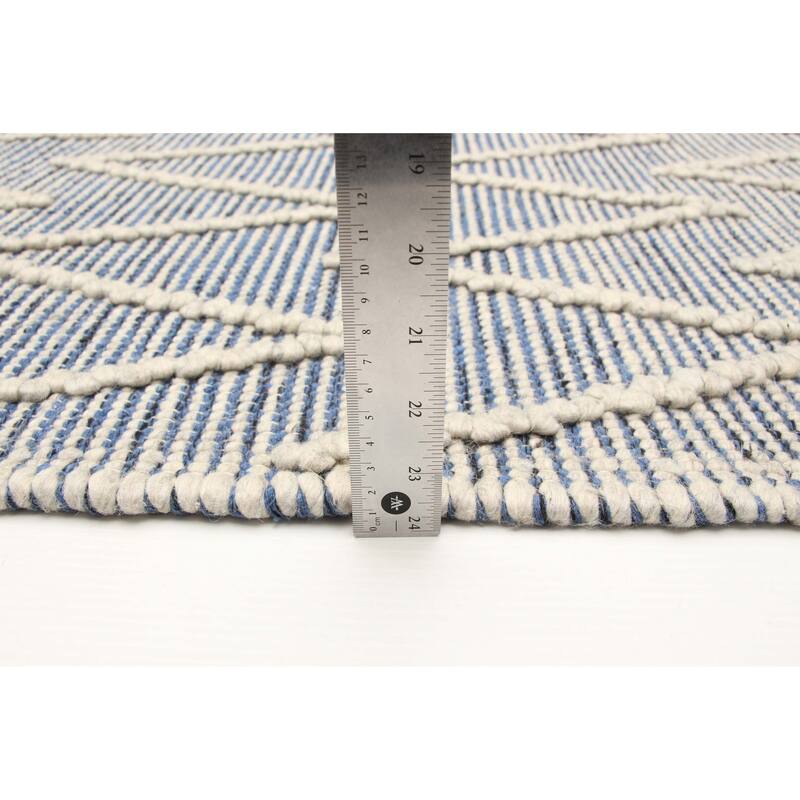 ECARPETGALLERY Braid weave Sienna Navy Wool Rug - 5'0 x 8'0