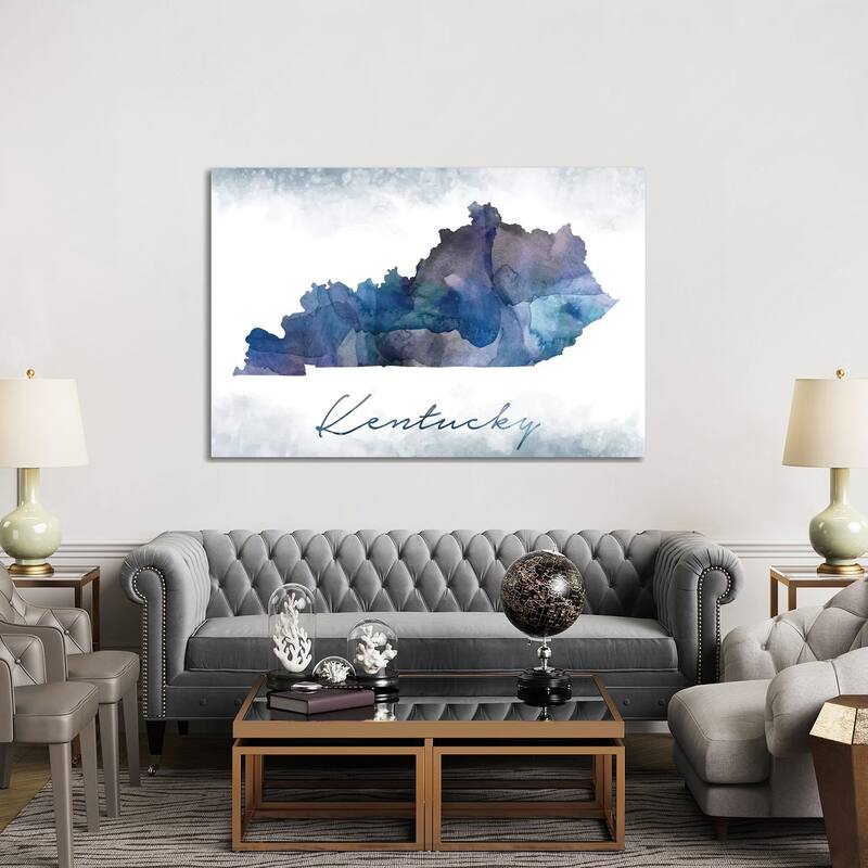 iCanvas "Kentucky State Bluish" by WallDecorAddict Canvas Print