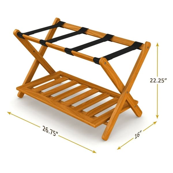 StonyEdge Luggage Rack Suitcase Stand for Guest Room with Shelf Bed
