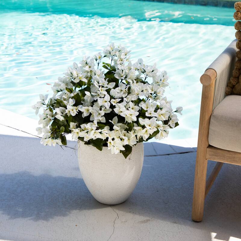 19-in UV Resistant Artificial Bougainvillea Bush - Set of 4