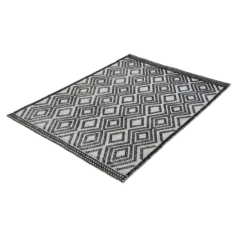 ECARPETGALLERY Braid weave Sienna Light Green Wool Rug - 5'4 x 7'5