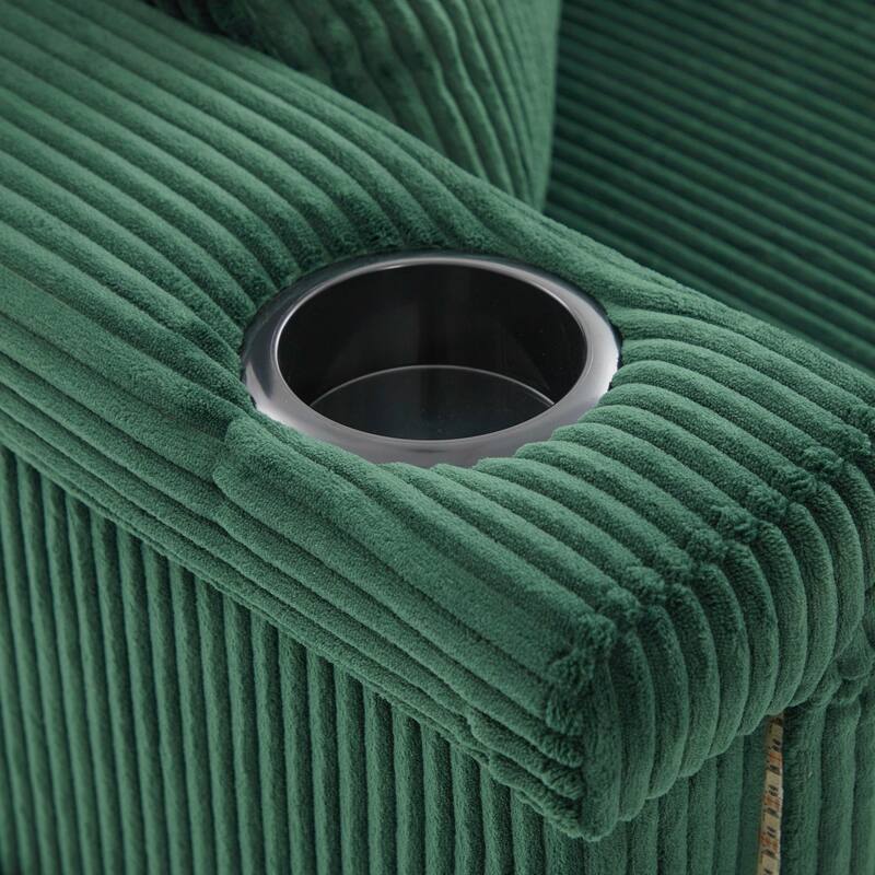 L-Shaped Sectional Sofa with Pull-Out Storage,Ottoman & Pillows 3-Seat with USB Charging,Cup Holder, Convertible Design