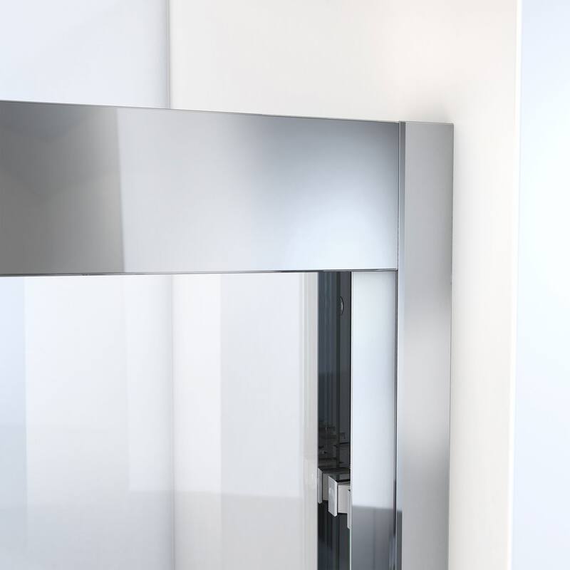 DreamLine Duet Plus 50-54 in. W x 72 in. H Semi-Frameless Bypass Sliding Shower Door in Chrome