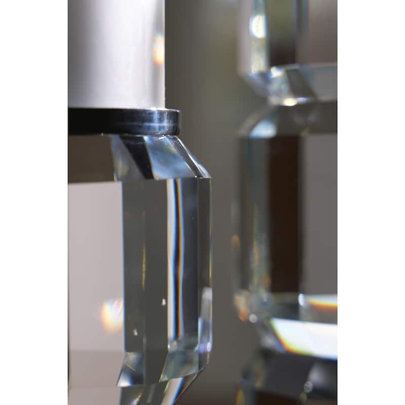 Signature Design by Ashley Brentley Clear/Silver Candle Holder Set (Set of 2) - 3.63" W x 3.63" D x 9.88" H