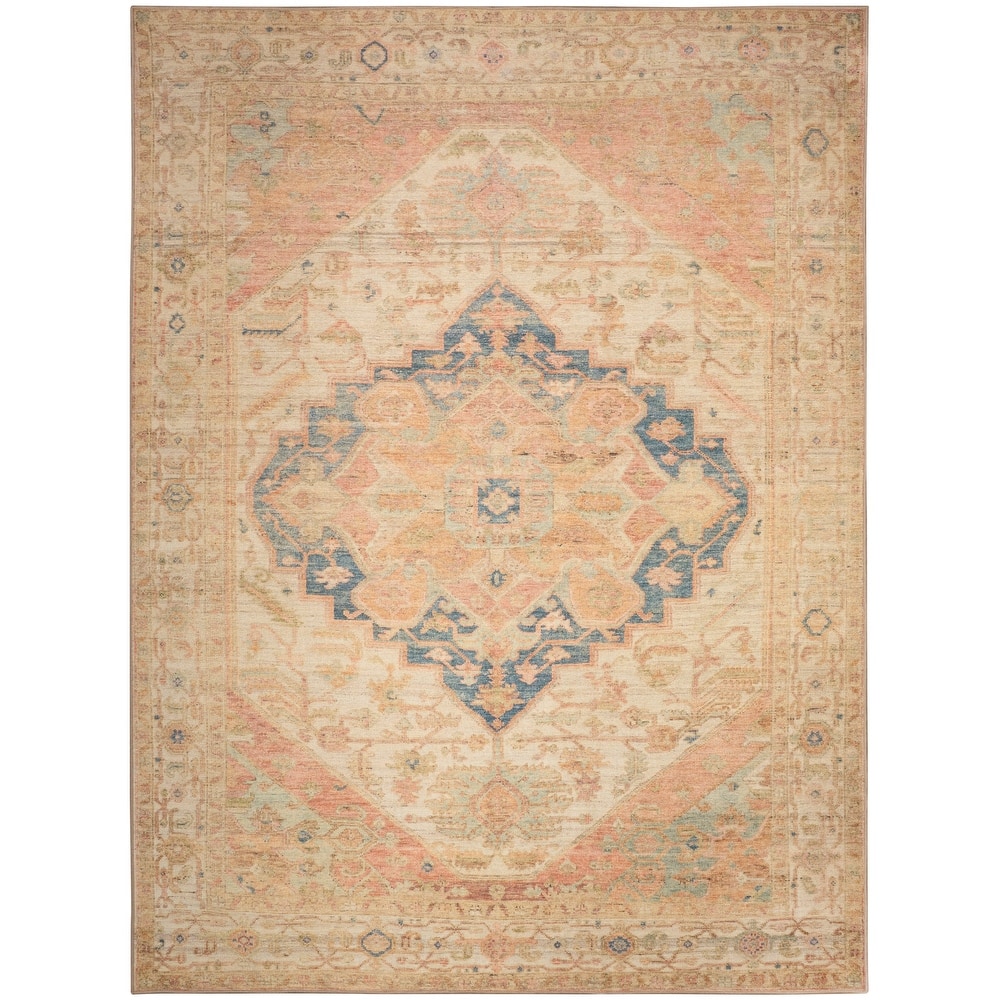 Nourison Vintage Washables Indoor only Multicolored Persian Area Rug