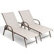 preview thumbnail 32 of 81, Outdoor Patio Lounger Aluminum Adjustable Chaise Lounge Chairs with Arms (Set of 2/4) - See Picture