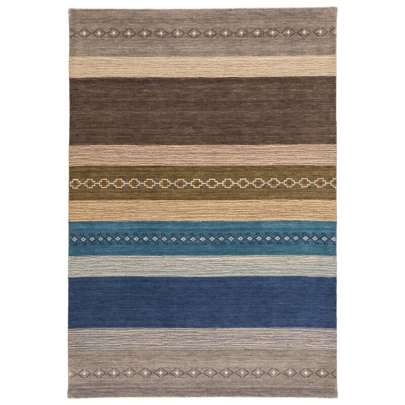ECARPETGALLERY Hand Loomed Kashkuli Gabbeh Multi Color Wool Rug - 5'7 x 8'3
