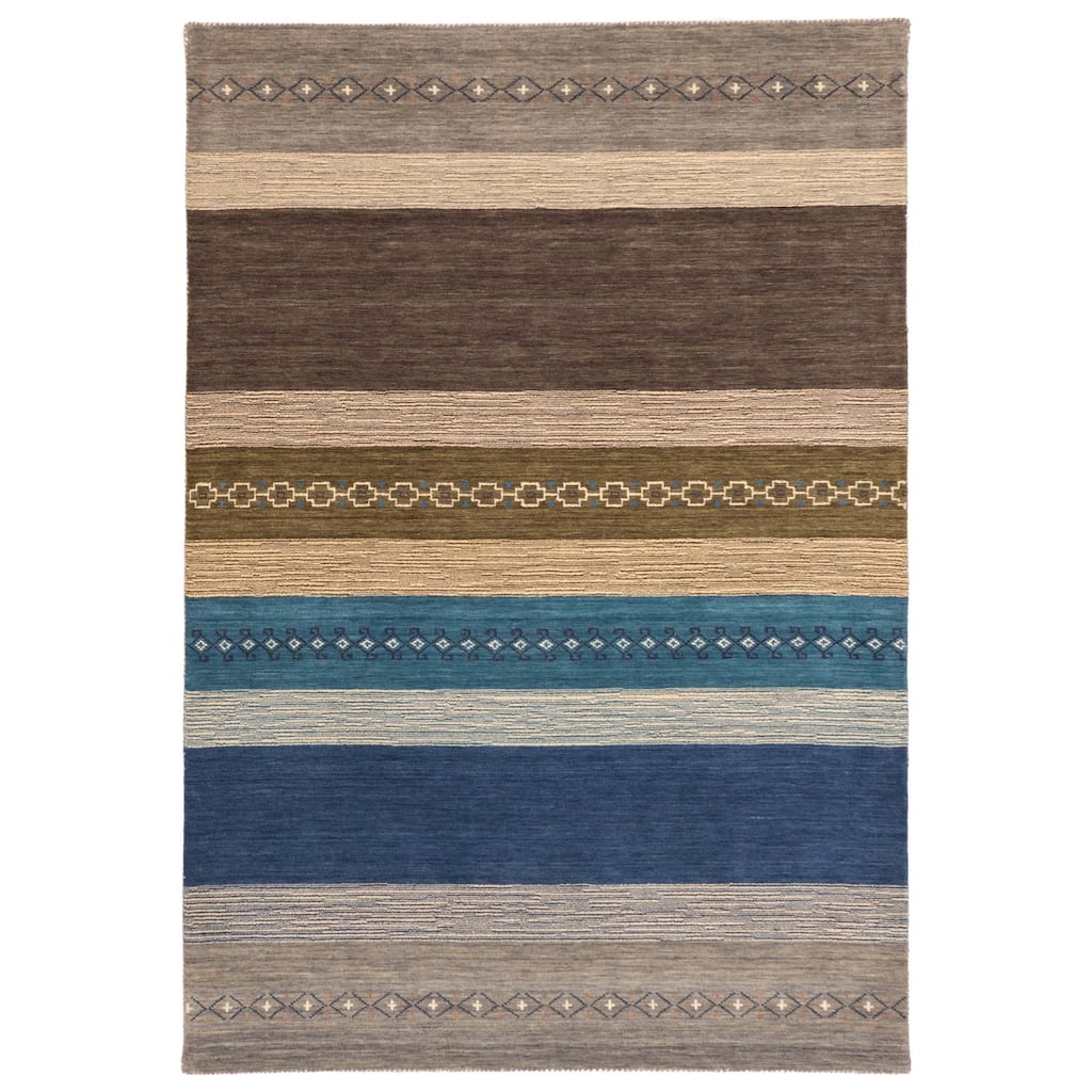 ECARPETGALLERY Hand Loomed Kashkuli Gabbeh Multi Color Wool Rug - 5'7 x 8'3