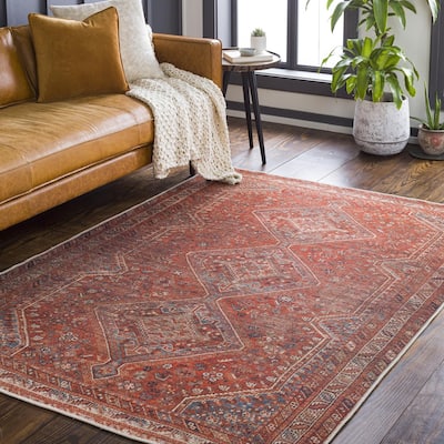 Livabliss Traditional Amelie Medallion Washable Area Rug
