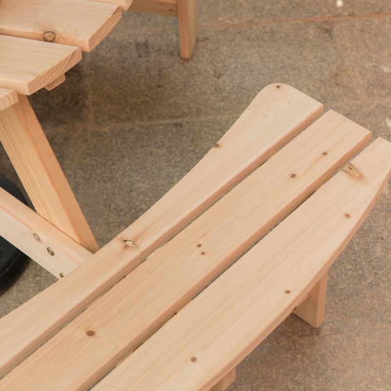 Wooden Outdoor Round Picnic Table w/ Integrated Bench Seats