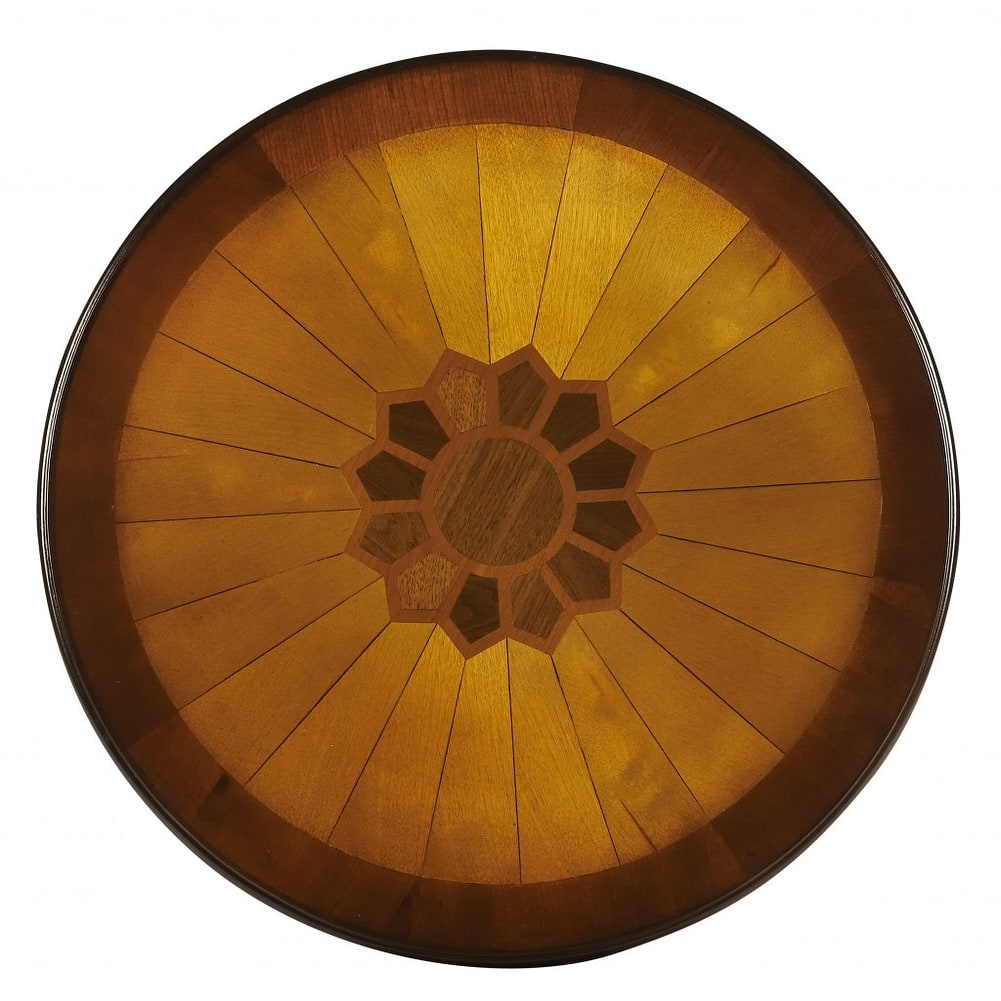 HomeRoots 24" Brown Solid Wood and Wood Round End Table With Drawer - 20.00 in. x 24.00 in. x 20.00 in.