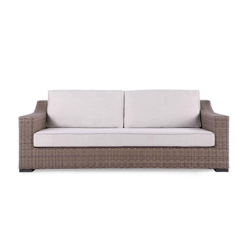 2-Piece Manhattan Rustic Wicker Sofa and Coffee Table Set