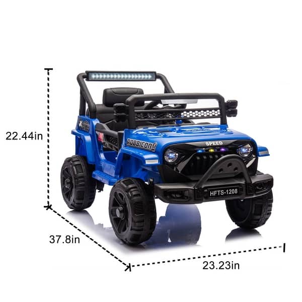 slide 2 of 100, 12V Ride-On Car for Kids with Remote Control, Music, Bluetooth, USB, MP3, and Microphone Insert Blue