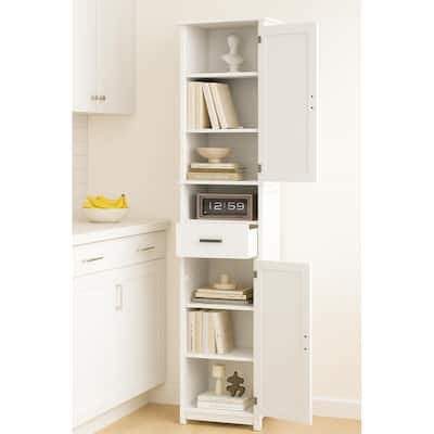 Homy Casa 69" Tall Kitchen Pantry Cabinet 2 Barn Doors & Drawer