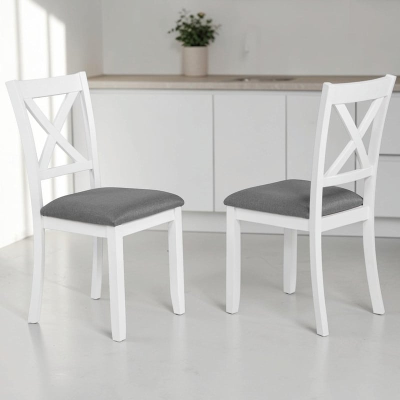 Wooden Dining Chairs Set of 4, Upholstered Kitchen & Dining Room Side Chairs with Padded Seat for Living Room