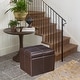 preview thumbnail 8 of 28, Adeco Bonded Leather Contrast Stitch Square Storage Ottoman Footstool