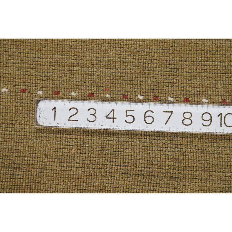 Hand Knotted Oriental 100% Wool Carpet Tribal Tribal Green Gabbeh Area Rug - 5' 11'' X 3' 11''