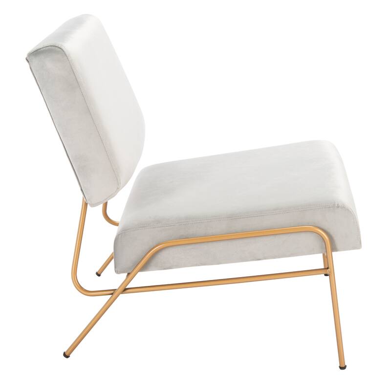 SAFAVIEH Riekie Glam Velvet Accent Chair - 26.6" W x 30" L x 30" H - 27Wx30Dx30H