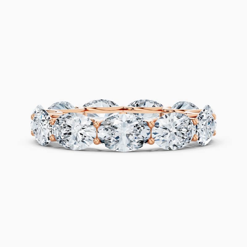 Auriya 14k Gold Oval East-West Lab Grown Diamond Eternity Band 1.80 - 8.25 ct. tw. (F-G, VS) - 8.25 ct. wt. - 8 - Rose