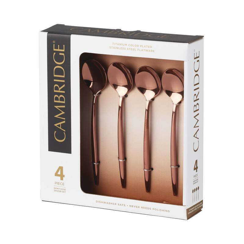 Cambridge Gaze Copper Mirror Demitasse Spoons, Set of 4