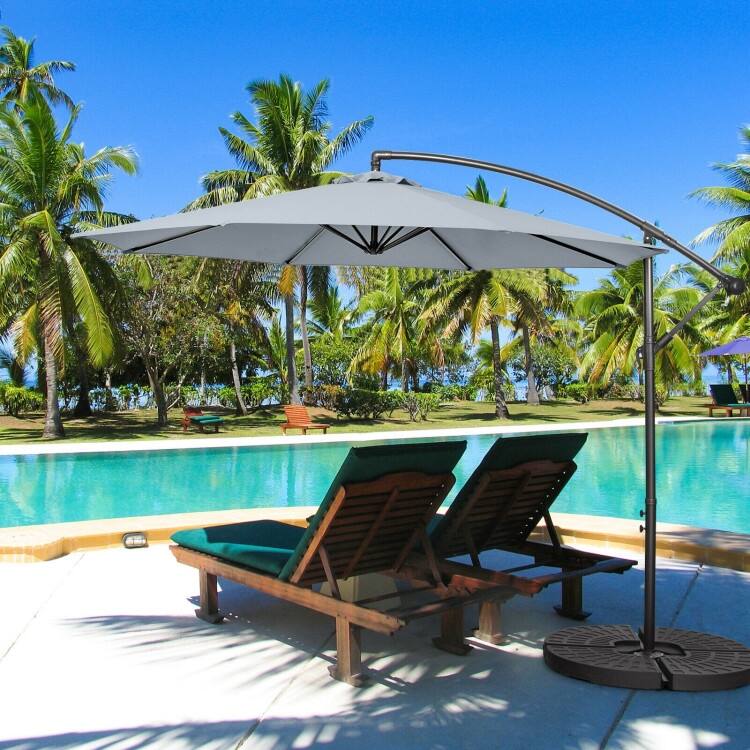 10ft Cantilever Patio Umbrella with Crank and Cross Base