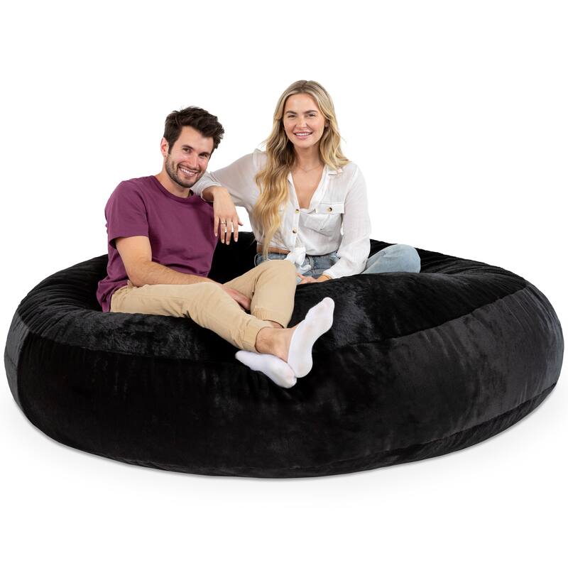 Jaxx 6 Foot Bean Bag Chair for Adults - Premium Synthetic Faux Fur