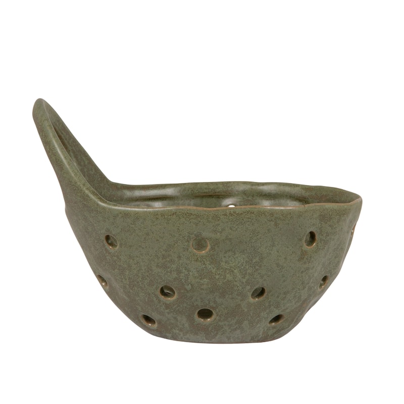 Set of 2 Cream Stoneware Colanders