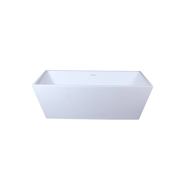 Indigo Home 67 inch Soaking Rectangular Bathtub in Glossy White