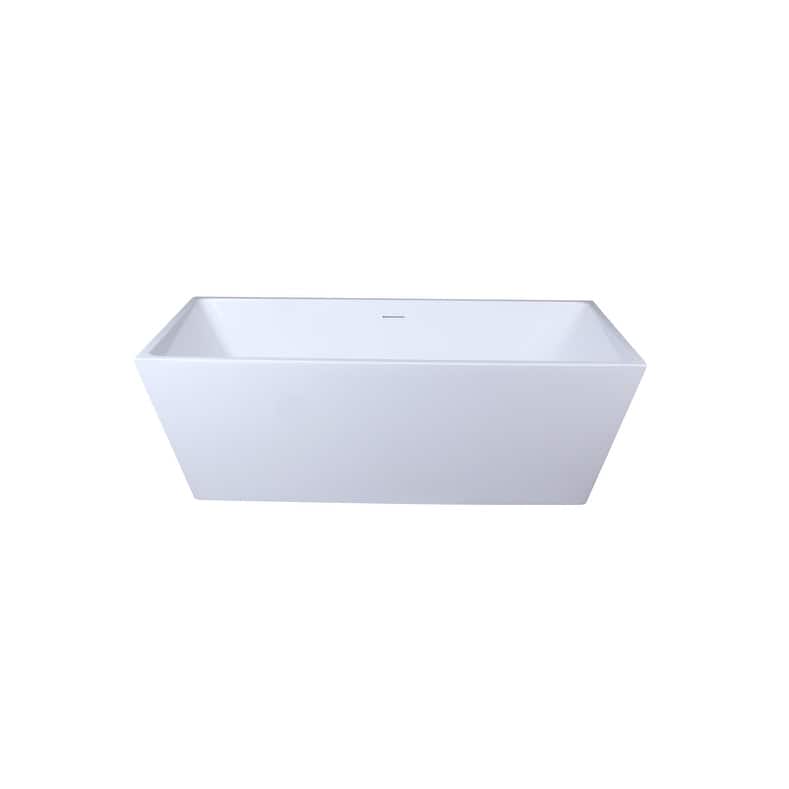 Timothy Soaking Rectangular Bathtub in Glossy White