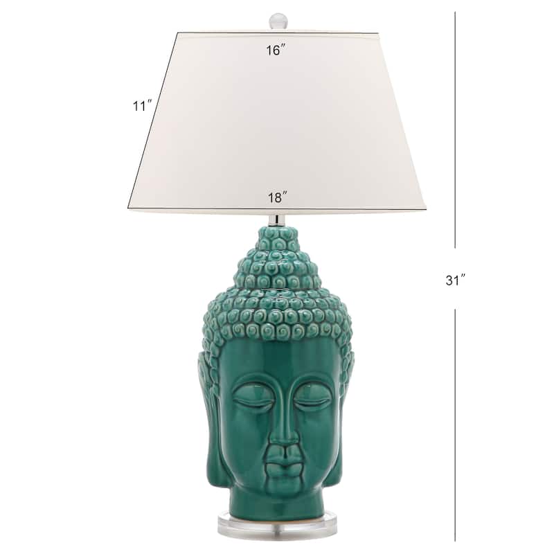 SAFAVIEH Lighting Michaela 31-inch Teal Buddha Lamp (Set of 2) - 18Wx18Dx31H