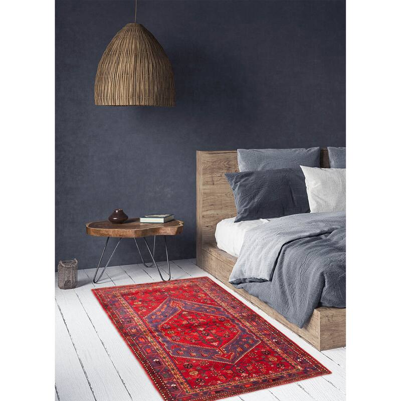 ECARPETGALLERY Hand-knotted Andelz Red Wool Rug - 4'10 x 7'1