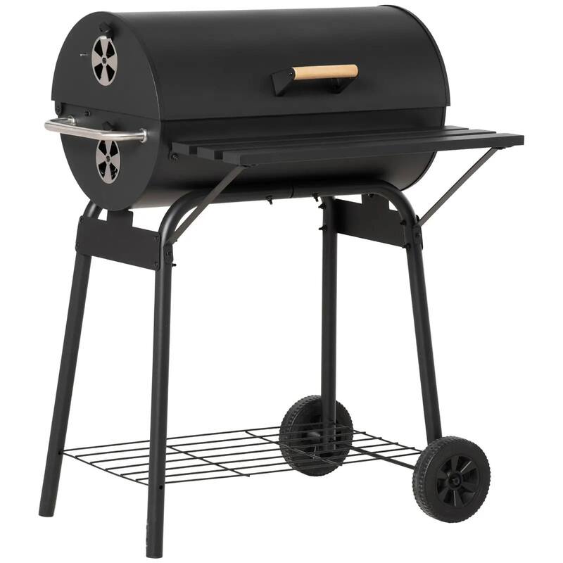 GDFStudio - Carbon Steel Portable Charcoal BBQ Grill with Wheels