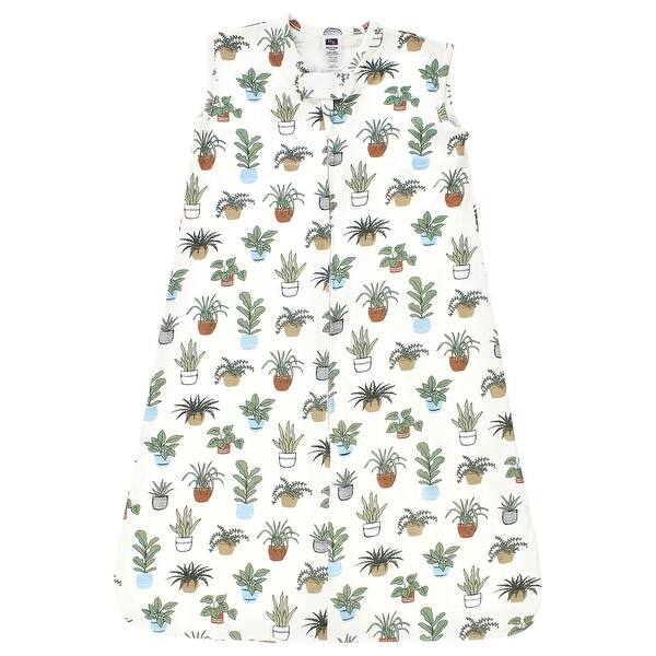 slide 1 of 1, Hudson Baby Cotton Sleeveless Wearable Sleeping Bag, Sack, Blanket, Plants 6-12 Months - Plants