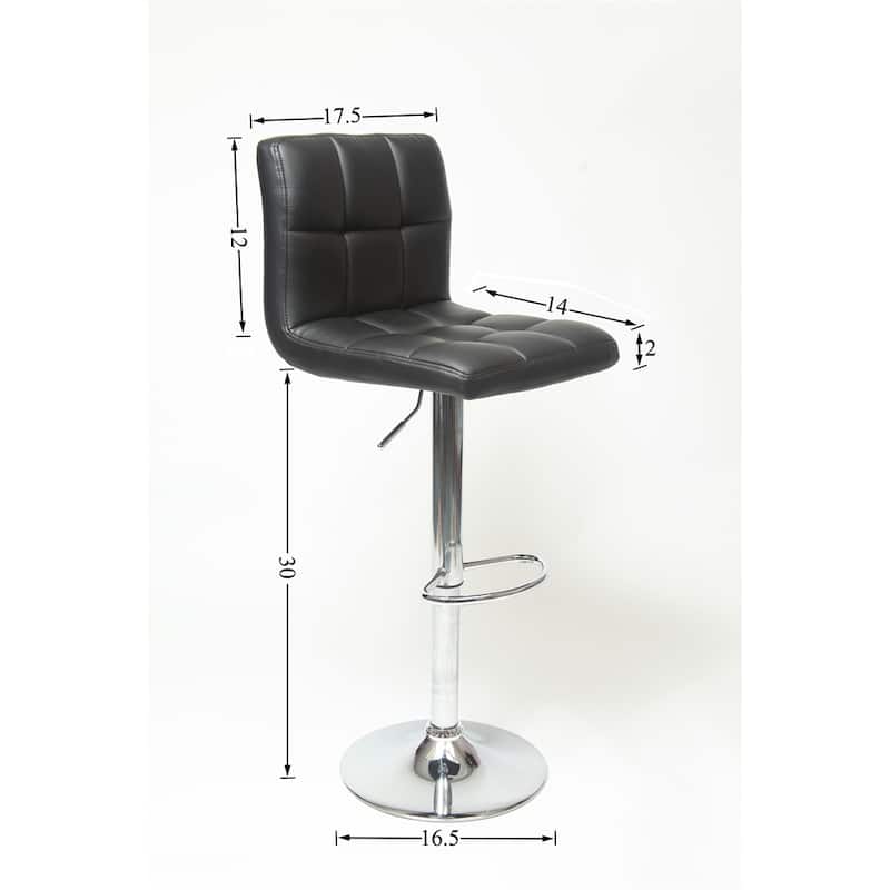 Swivel Faux Leather Adjustable Hydraulic Bar Stool (Set of 2)