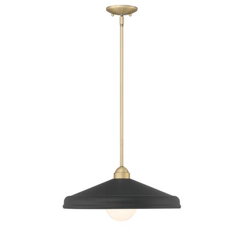 Lumanity Brooks Matte Black 18" Adjustable Barn Light Pendant - 18'' D inch 18'' W inch 6'' H inch