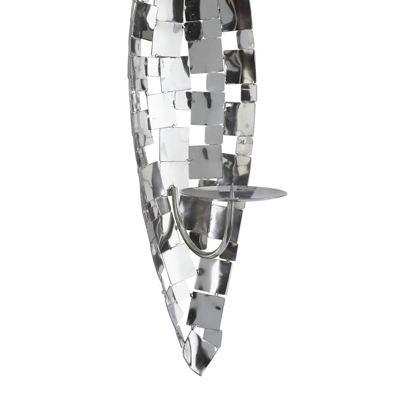 Stainless Steel Metal Pillar Wall Sconce with Hammered Pattern - Gold or Silver - CosmoLiving by Cosmopolitan