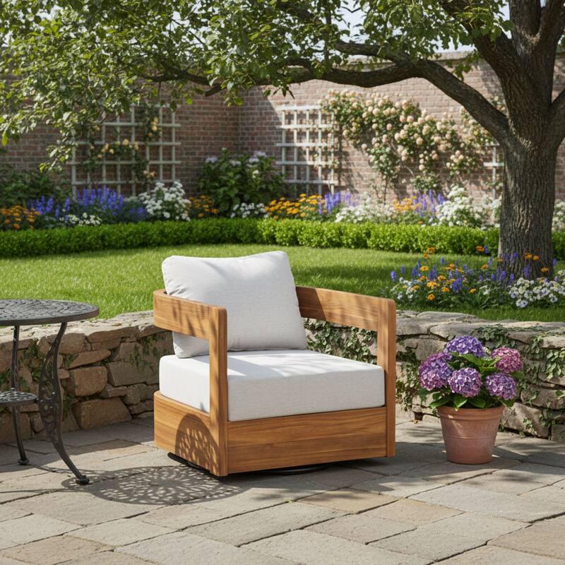 Christopher Knight Home - Alverra 3-Piece Outdoor Swivel Patio Chat Set with MGO Side Table